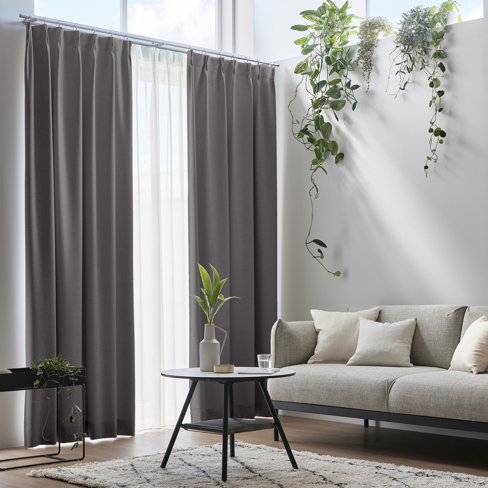 【セット商品】ドレープカーテン IDL-204、レースカーテンIDL-218