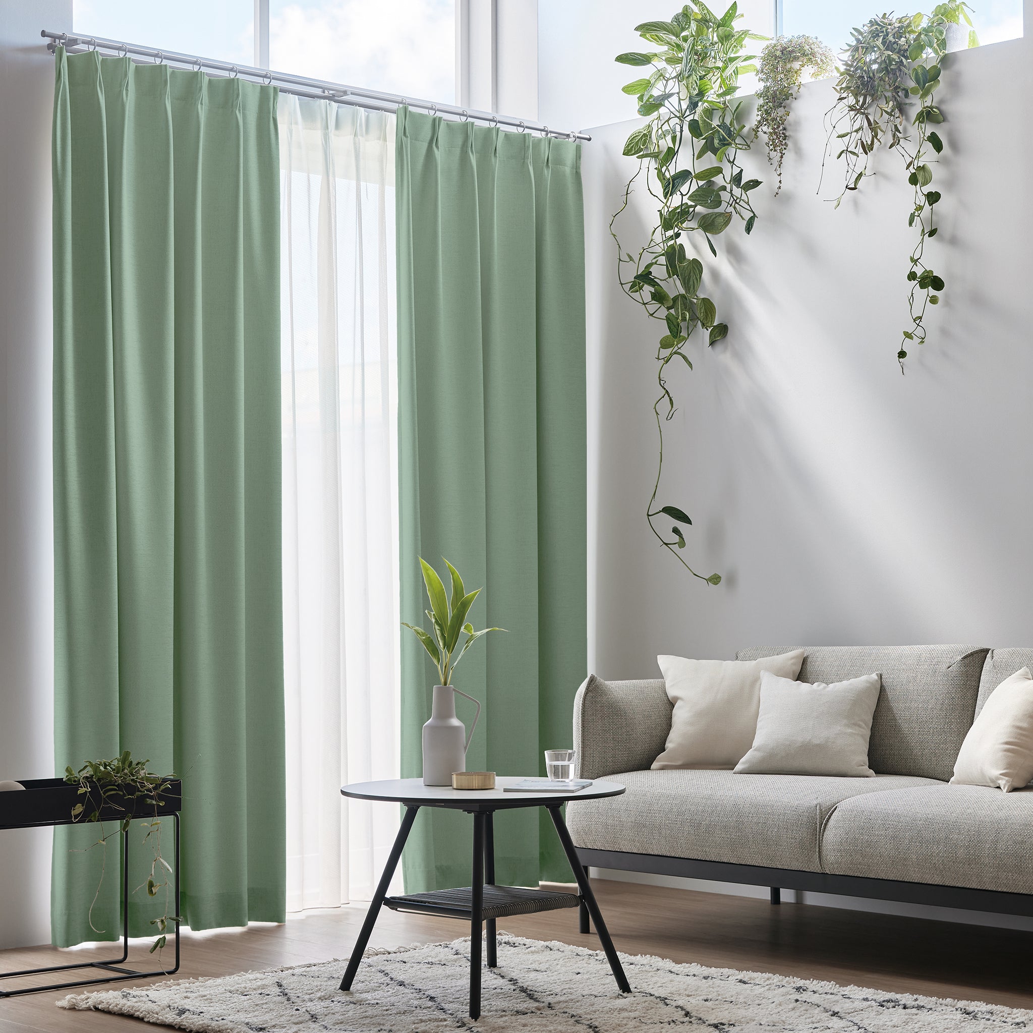 【セット商品】ドレープカーテン IDL-206、レースカーテンIDL-218