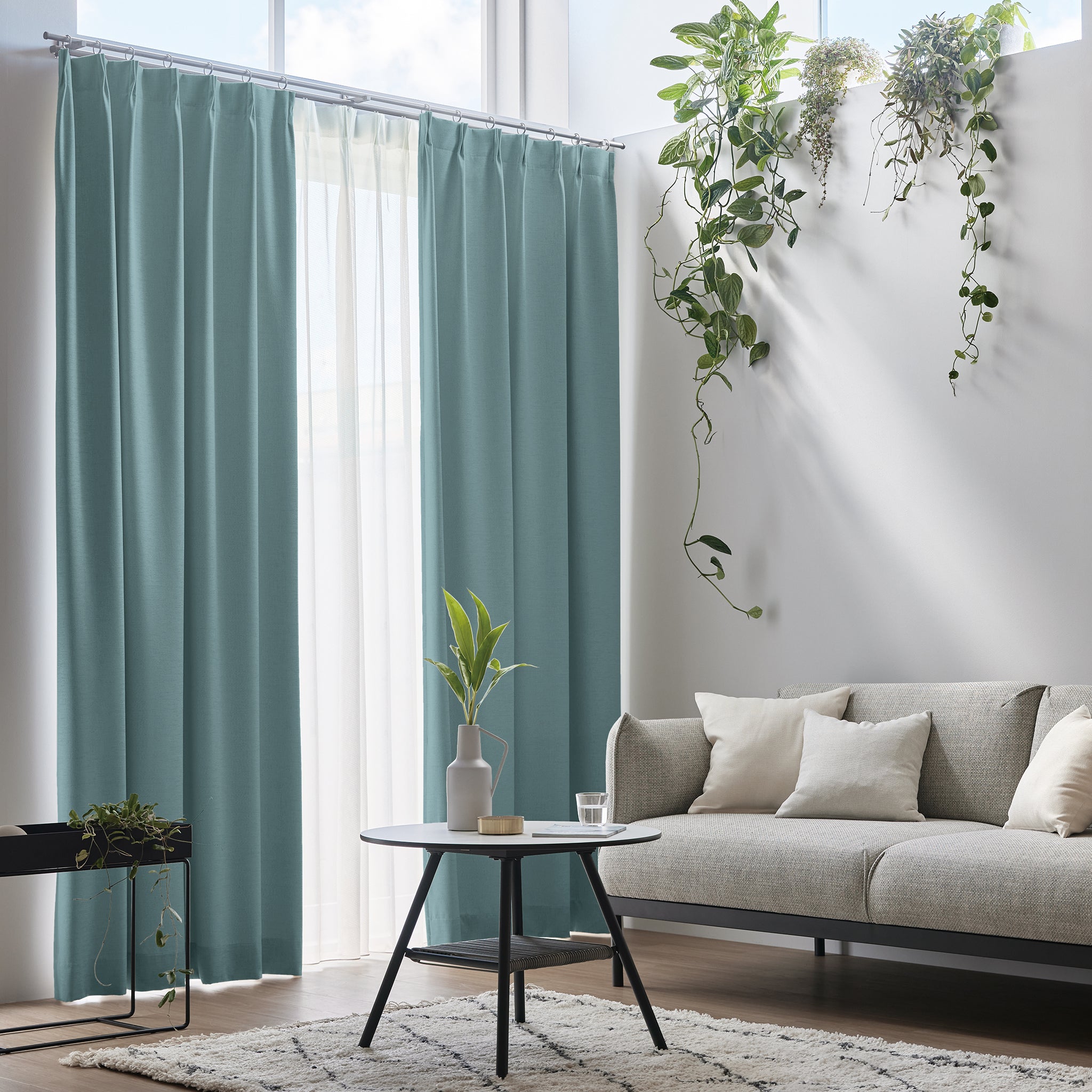 【セット商品】ドレープカーテン IDL-207、レースカーテンIDL-218