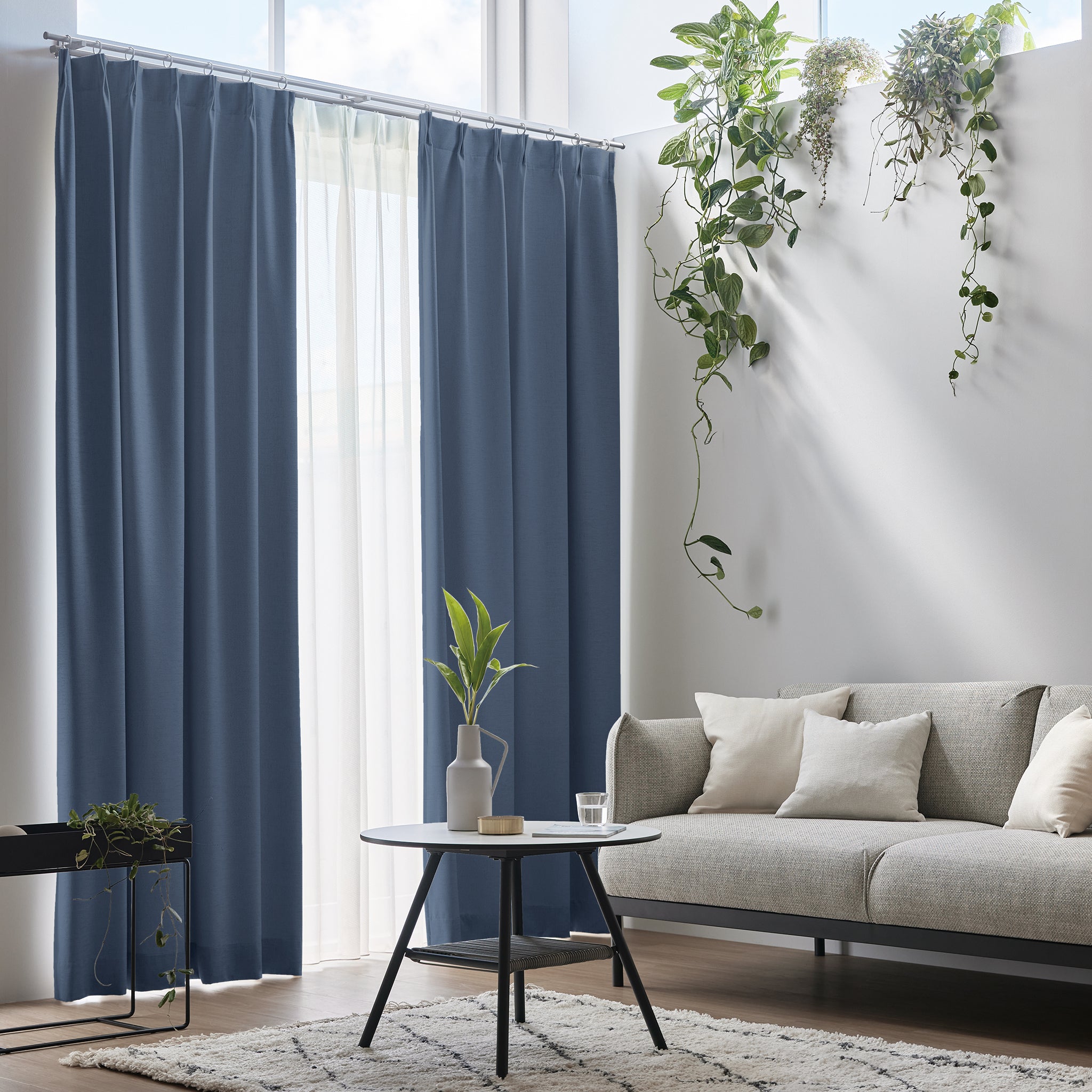 【セット商品】ドレープカーテン IDL-208、レースカーテンIDL-218