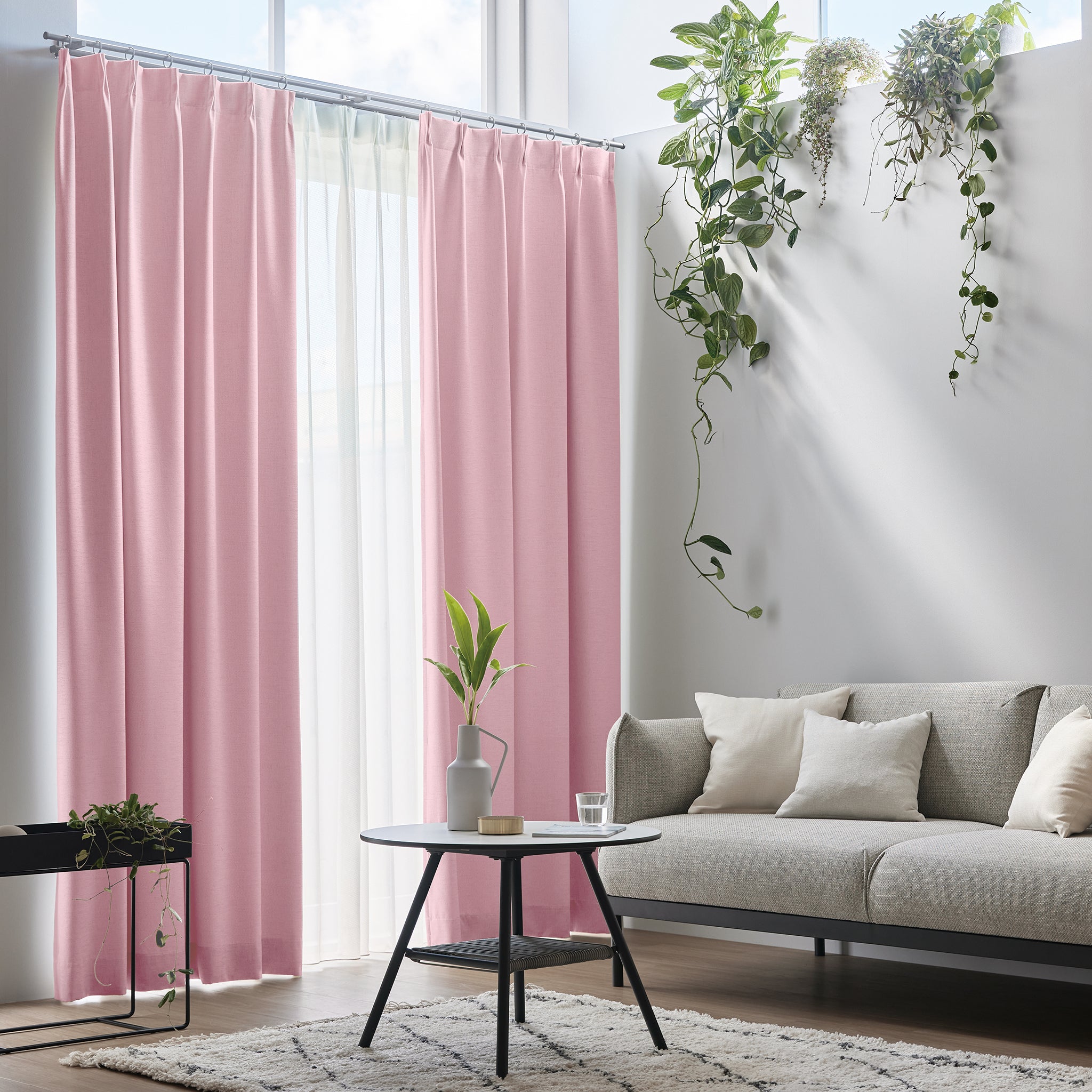 【セット商品】ドレープカーテン IDL-209、レースカーテンIDL-218