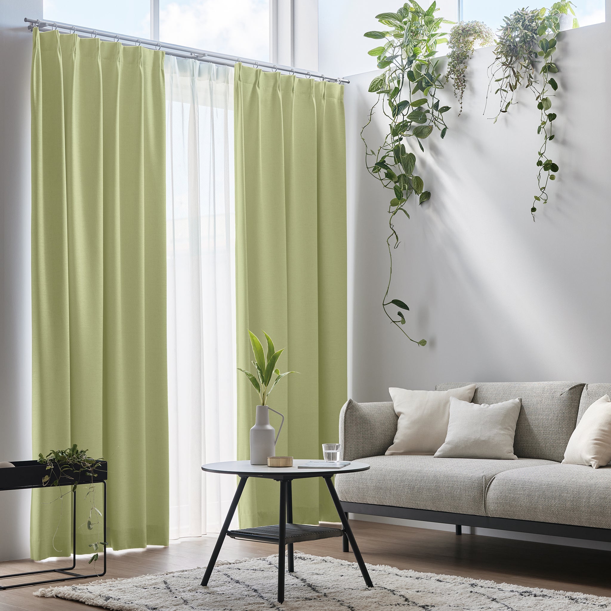 【セット商品】ドレープカーテン IDL-205、レースカーテンIDL-218