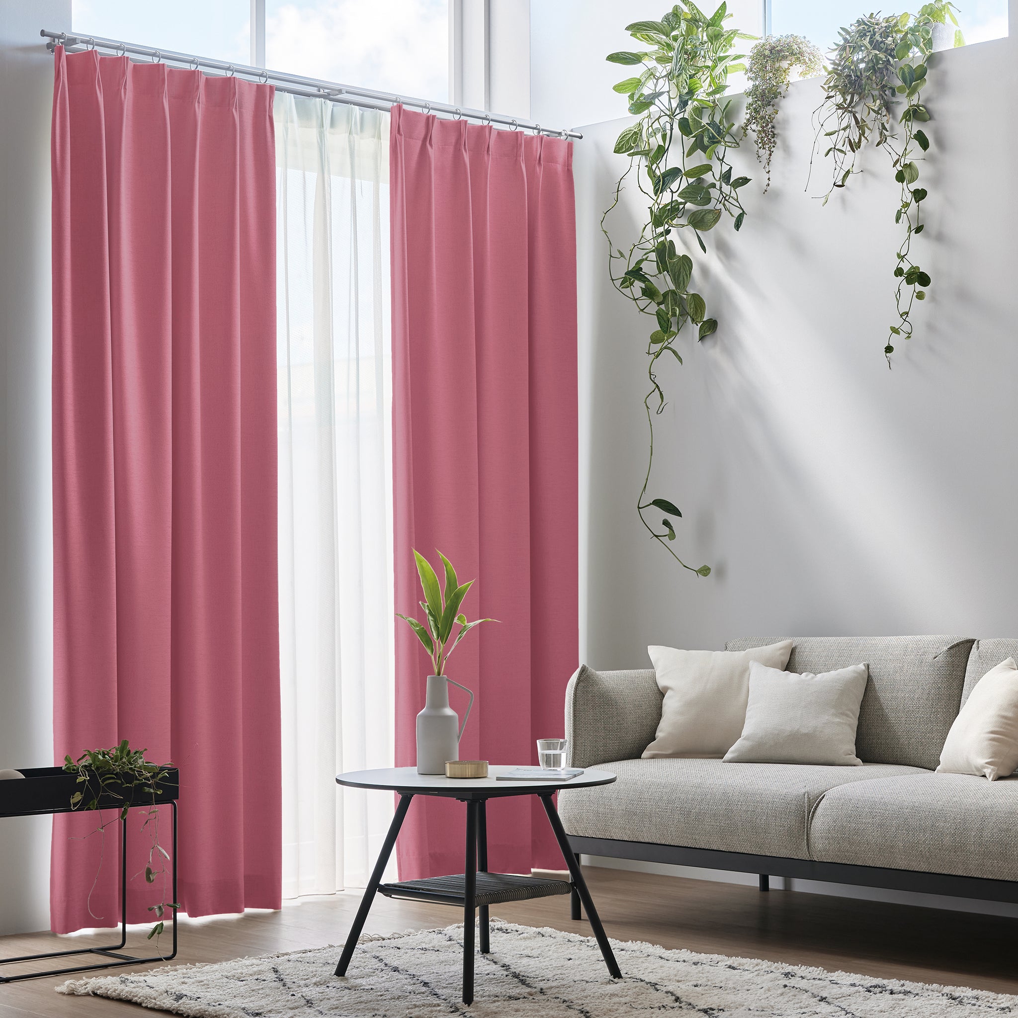 【セット商品】ドレープカーテン IDL-210、レースカーテンIDL-218